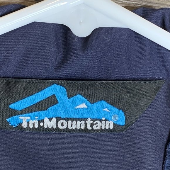 Tri-Mountain Coat Mens L Blue Full Zip Hook & Loop Cuff & Collar NBS Reno Embrod - Picture 9 of 14